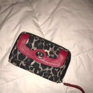 Red & leopard Coach wallet